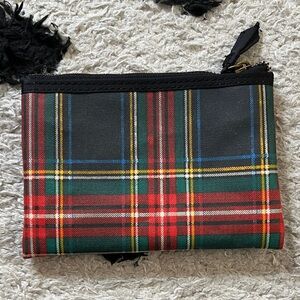 Plaid Zipper Pouch size 7x5 in no brand